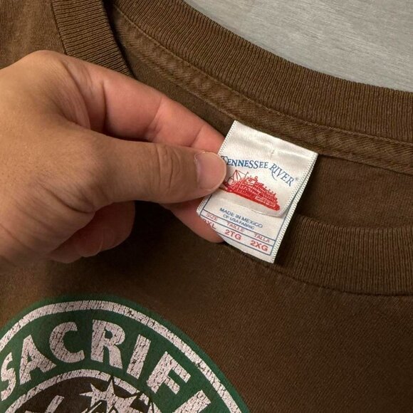 Vintage “Sacrificed For Me” Starbucks Parody Jesus Tee‎ Shirt XXL - Picture 4 of 6